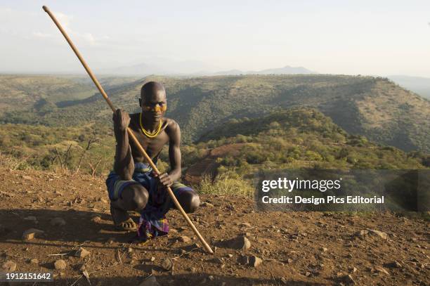 Tribesman In Omo Valley. Ethiopia.