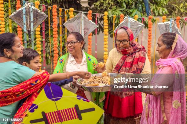 lohri celebration - people celebrate lohri festival stock-fotos und bilder