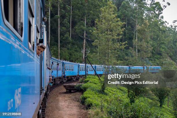 Hill train journey from Kandy to Ella, Hill Country, Sri Lanka. Nanu Oya, Nuwara Eliya District, Sri Lanka.