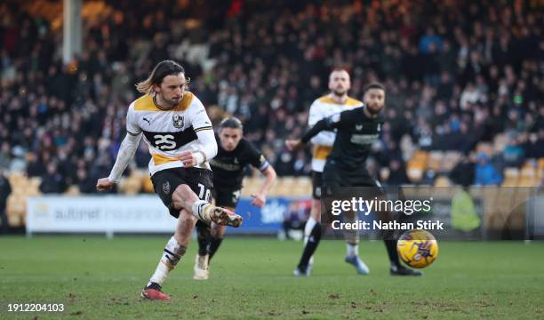 Ethan Chislettof Port Vale scores their first goal during the Sky Bet League One match between Port Vale and Charlton Athletic at Vale Park on...