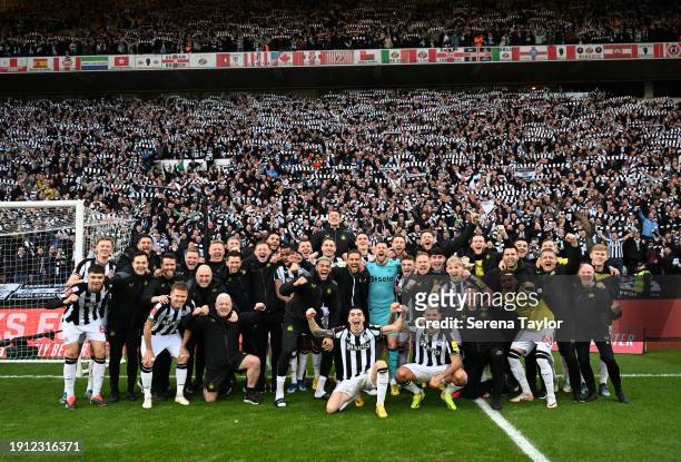 Team photo following the Emirates FA Cup Third Round match between Sunderland and Newcastle United at Stadium of Light on January 06, 2024 in...