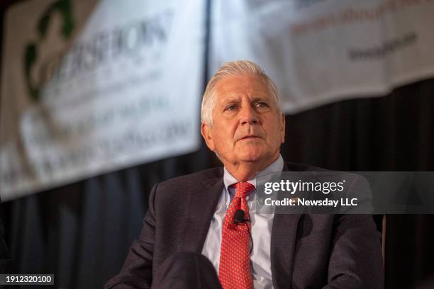 Nassau County, New York, Executive Bruce Blakeman speaks at a Long Island Association event on January 5, 2024 in Woodbury, New York.