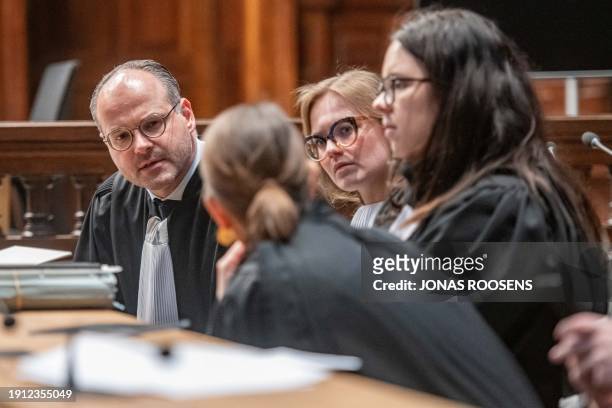 Lawyer Frederic Thiebaut is pictured at the jury constitution session at the assizes trial of Beckmann before the Assizes Court of Antwerp Province...