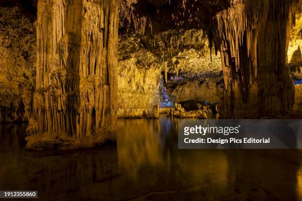 Inside Neptune's Grotto In Capo Caccia. Alghero, Sardinia, Italy.