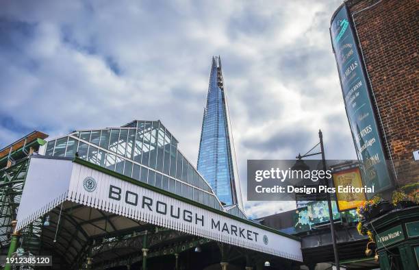 Borough Market And The Shard In Central London. London, England.