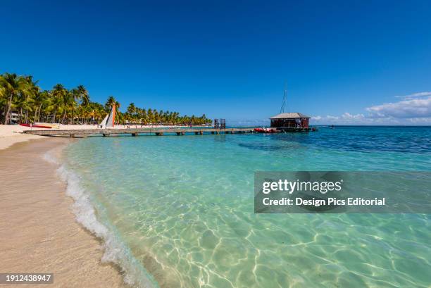 Dock at Caravelle Beach in Sainte-Anne, Grand-Terre, Guadeloupe, French West Indies. Sainte-Anne, Grand-Terre, Guadeloupe, France.