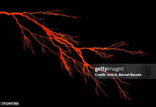 nerve root embossed in red on a black background. - nervenwurzel stock-fotos und bilder