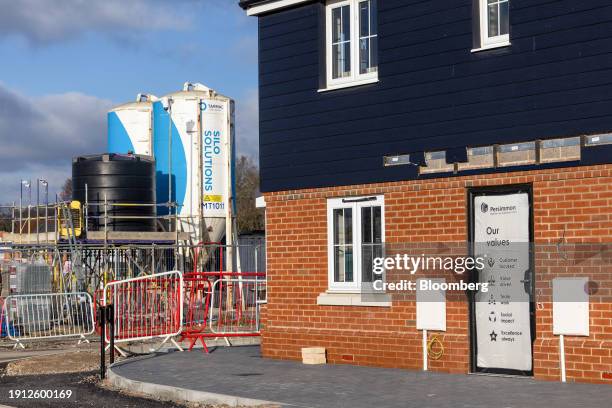 Partially completed house at a Persimmon Plc residential property construction site in Colchester, UK, on Tuesday, Jan. 9, 2024. Easing mortgage...