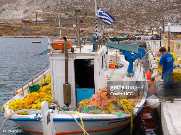 Europe. Greece. Dodecanese. Astypalea Island; St Andreas. Fishing Boat Europa. Grecia. Dodecanneso. Isola Di Astypalea; Aghios Andreas. Peschereccio.