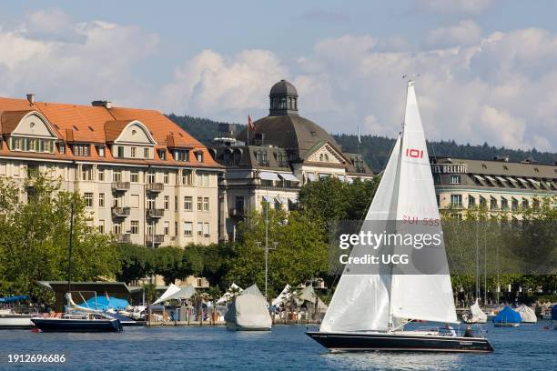 Europe. Switzerland. Zurich. Lake Of Zurich. Sailing Boat Europa. Svizzera. Zurigo. Lago Di Zurigo. Barca A Vela.