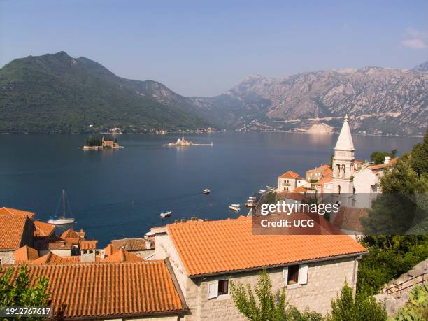 Europe. Montenegro. Perast With The Island Of Our Lady Of The Rock And St George Island Europa. Montenegro. Perast Con Isola Della Signora Dello...