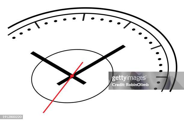 modern clock face - one minute countdown timer stock illustrations