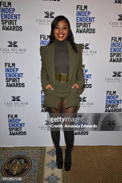 Dominique Fishback attends the 2024 Film Independent Spirit Awards nominees brunch at Hotel Casa del Mar on January 06, 2024 in Santa Monica,...