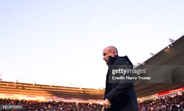 Ian Foster, Head Coach of Plymouth Argyle looks on during the Emirates FA Cup Third Round match between Plymouth Argyle and Sutton United at Home...