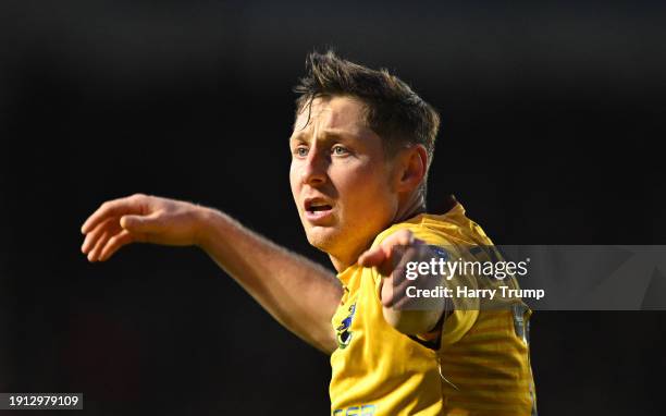 Harry Beautyman of Sutton United looks on during the Emirates FA Cup Third Round match between Plymouth Argyle and Sutton United at Home Park on...