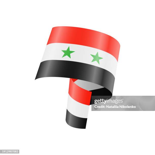 waving syria flag. national waving flag on a white background. - damascus vector stock illustrations