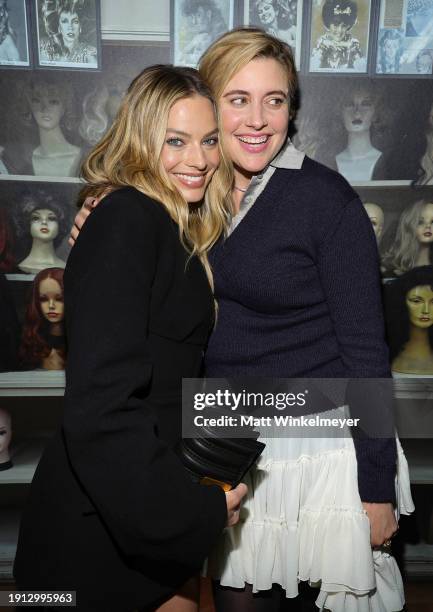 Margot Robbie and Greta Gerwig attend W Magazine's Annual Best Performances Party at Chateau Marmont on January 05, 2024 in Los Angeles, California.