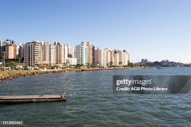 Centro da Cidade de Florinopolis, vista a partir do mar de dentro, orla da Baia Norte, Downtown of Florinopolis, View Starting from the Sea From...