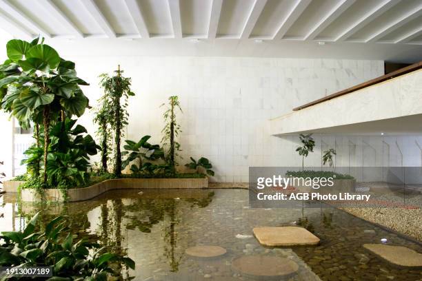 Garden in the Itamaraty Palace, Distrito Federal, Brasilia, Brazil.