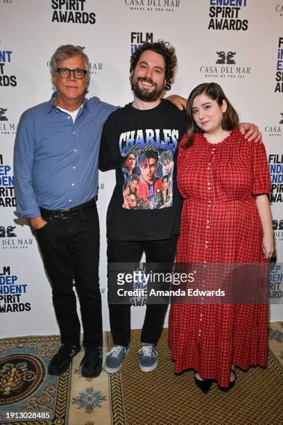 Todd Haynes, Alex Mechanik and Samy Burch attend the 2024 Film Independent Spirit Awards nominees brunch at Hotel Casa del Mar on January 06, 2024 in...
