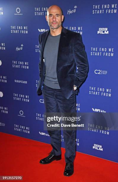 Mark Strong attends the UK Gala Screening of "The End We Start From" at The Curzon Mayfair on January 9, 2024 in London, England.