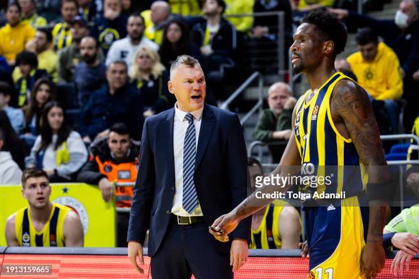 Sarunas Jasikevicius, Head Coach of Fenerbahce Beko Istanbul in action during the Turkish Airlines EuroLeague Regular Season Round 20 match between...