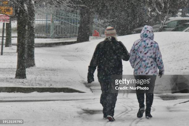 Snowstorm is hitting Toronto, Ontario, Canada, on January 9, 2024. It is expected to drop between 10-15 centimeters of snow across the Greater...