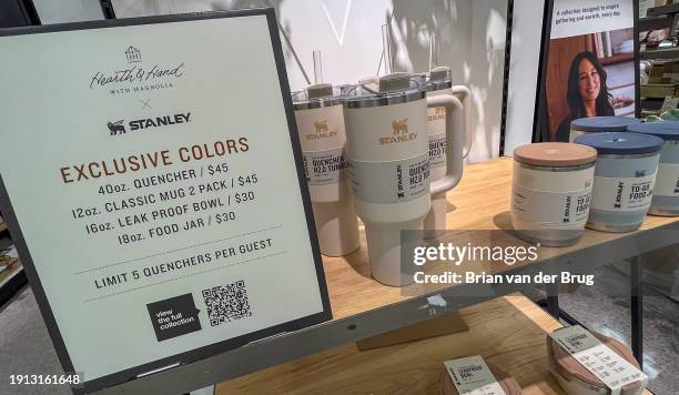 Woodland Hills, CA A few 40oz. 'Quenchers', the Stanley insulated steel tumblers, remain at a Target store on Tuesday, Jan. 9, 2024 in Woodland...