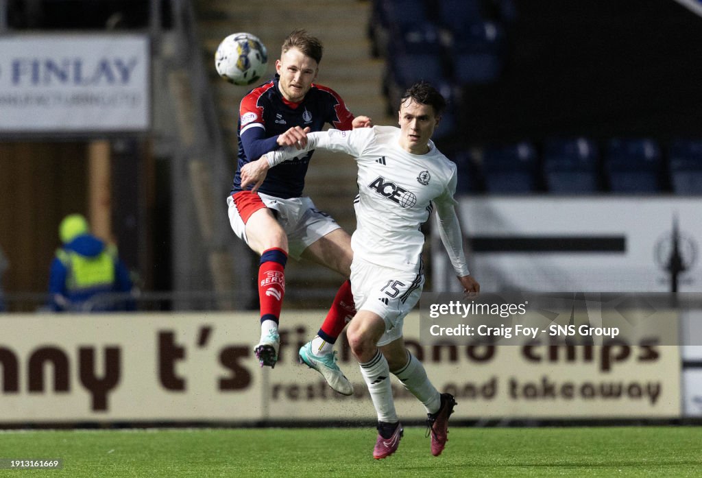 Cove Rangers Owner Falkirk's Coll Donaldson and Cove Rangers' Arron Darge in action ...