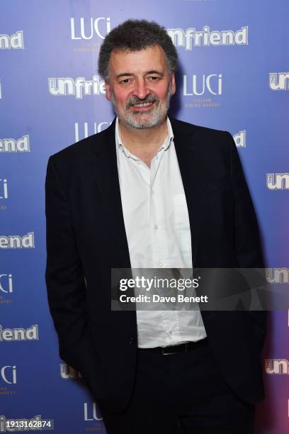 Steven Moffat attends the press night after party for "The Unfriend" at Luci on January 9, 2024 in London, England.