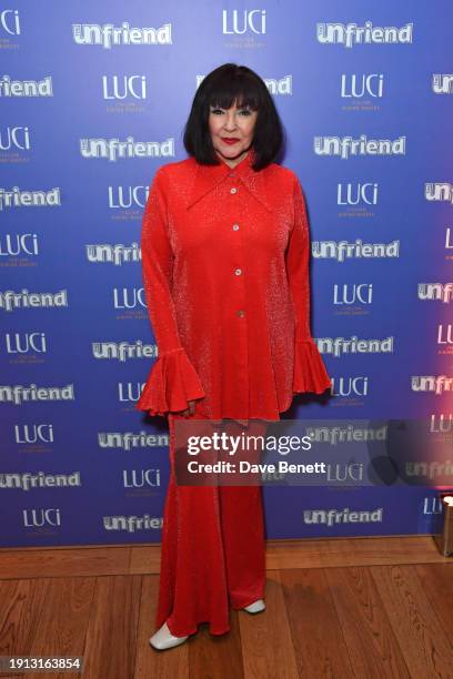 Frances Barber attends the press night after party for "The Unfriend" at Luci on January 9, 2024 in London, England.