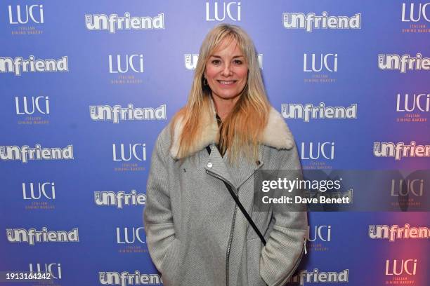 Tamzin Outhwaite attends the press night after party for "The Unfriend" at Luci on January 9, 2024 in London, England.
