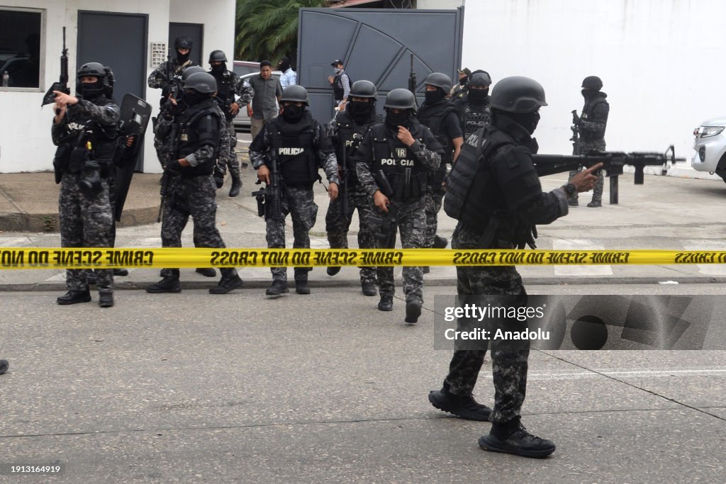 Police in Ecuador arrest 13 people for breaking into television channel during live broadcast