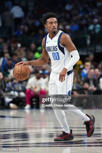 JaVale McGee of the Dallas Mavericks dribbles the ball during the game against the Memphis Grizzlies on January 9, 2024 at the American Airlines...