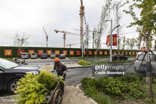 Construction site in an area where many state owned enterprises build their new headquarters and R&D centers, in Xiongan, China, on Monday, Aug. 21,...