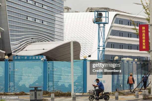 Construction site in an area where many state owned enterprises build their new headquarters and R&D centers, in Xiongan, China, on Monday, Aug. 21,...