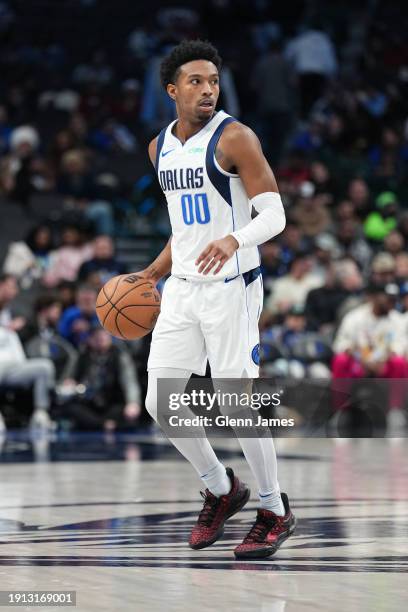 JaVale McGee of the Dallas Mavericks dribbles the ball during the game against the Memphis Grizzlies on January 9, 2024 at the American Airlines...