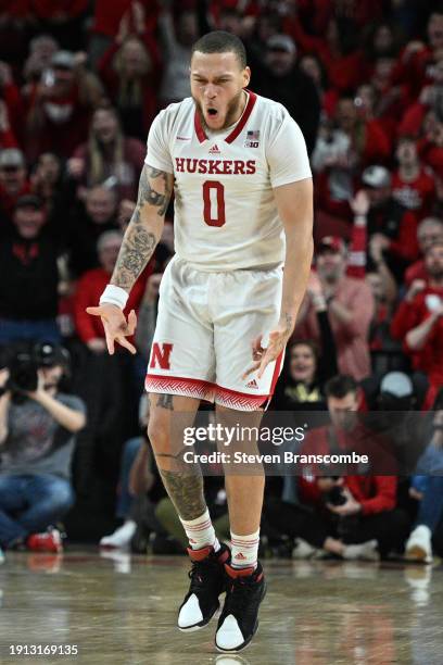 Wilcher of the Nebraska Cornhuskers reacts after making a three point basket against the Purdue Boilermakers in the second half at Pinnacle Bank...