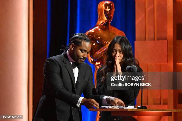 Filmmaker Ryan Coogler and Chinese filmmaker Chloe Zhao speak during the Academy of Motion Picture Arts and Sciences' 14th Annual Governors Awards at...