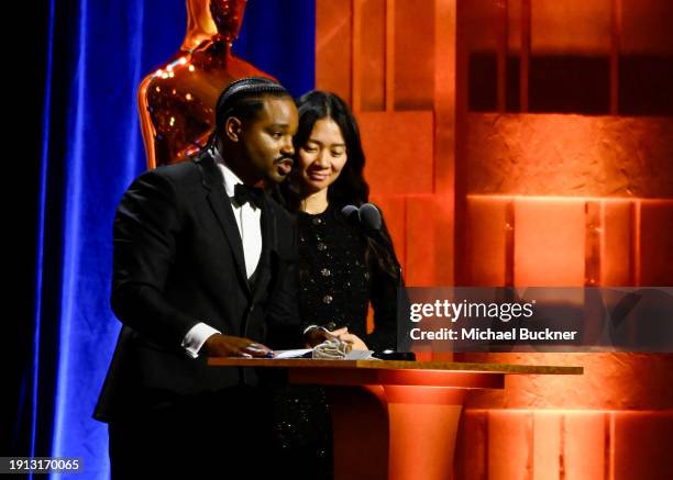 Ryan Coogler and Chloé Zhao at the 14th Governors Awards held at The Ray Dolby Ballroom at Ovation Hollywood on January 9, 2024 in Los Angeles,...