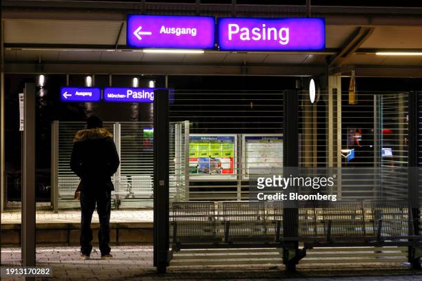 Commuter waits on a train station platform, on the first day of a strike by members of the Gewerkschaft Deutscher Lokomotivführer union, in Munich,...