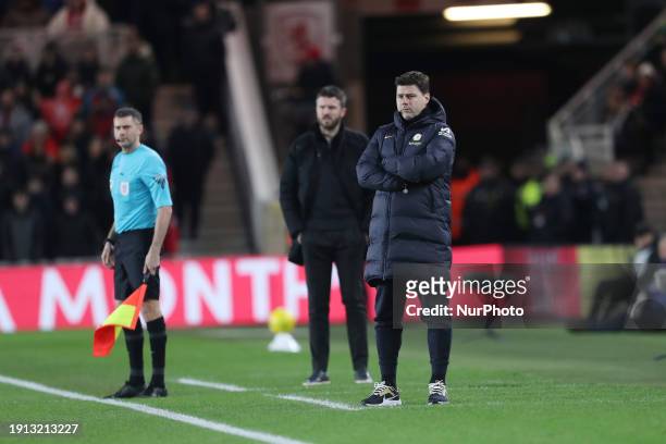 Chelsea Manager Mauricio Pochettino is watching the Carabao Cup Semi-Final 1st Leg match between Middlesbrough and Chelsea at the Riverside Stadium...