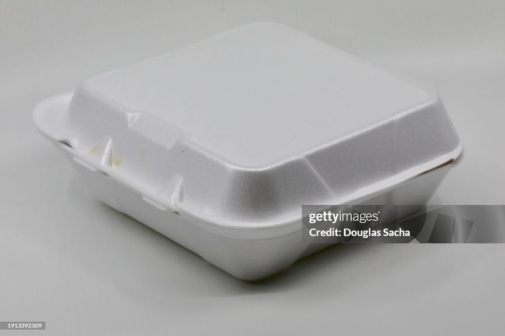 Leftover food container from a restaurant