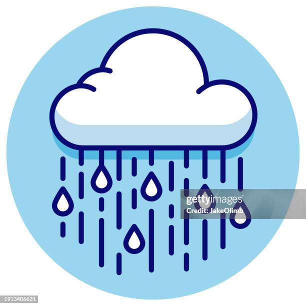 rain cloud line art - dark cloud stock illustrations