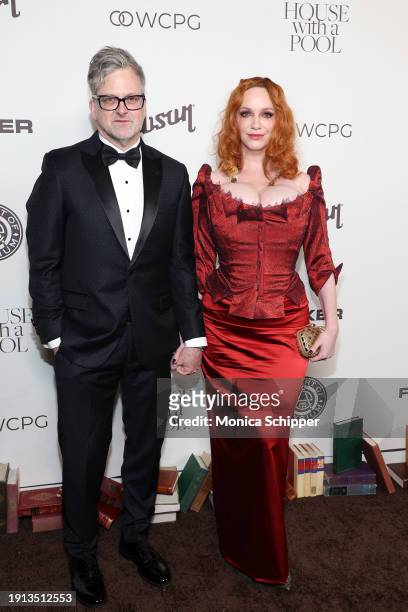George Bianchini and Christina Hendricks attend The Art of Elysium's 2024 HEAVEN Gala at The Wiltern on January 06, 2024 in Los Angeles, California.