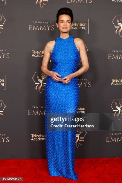 Carla Gugino attends the 2024 Creative Arts Emmys at Peacock Theater on January 06, 2024 in Los Angeles, California.