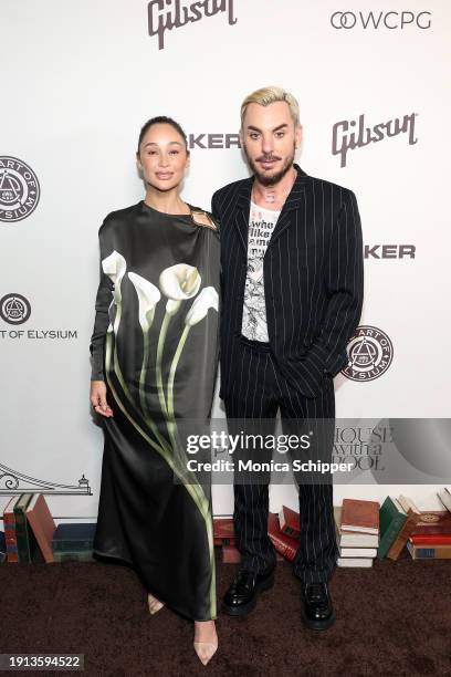 Cara Santana and Shannon Leto attend The Art of Elysium's 2024 HEAVEN Gala at The Wiltern on January 06, 2024 in Los Angeles, California.
