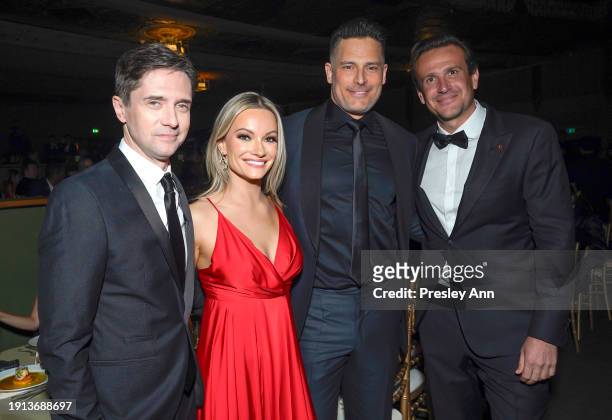 Topher Grace, Caitlin O'Connor, Joe Manganiello, and Jason Segel attend The Art of Elysium's 25th Anniversary HEAVEN Gala at The Wiltern on January...