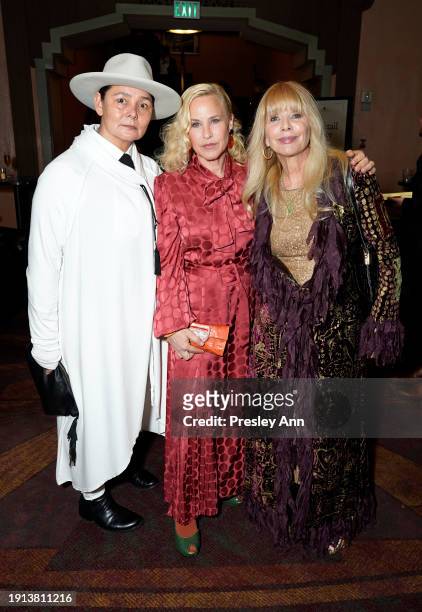 Sonja Nuttall, Patricia Arquette, and Rosanna Arquette attend The Art of Elysium's 25th Anniversary HEAVEN Gala at The Wiltern on January 06, 2024 in...
