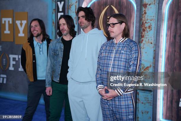 The All-American Rejects attend the College Football Playoff and ESPN's Allstate party during the Playoff at POST Houston on January 06, 2024 in...